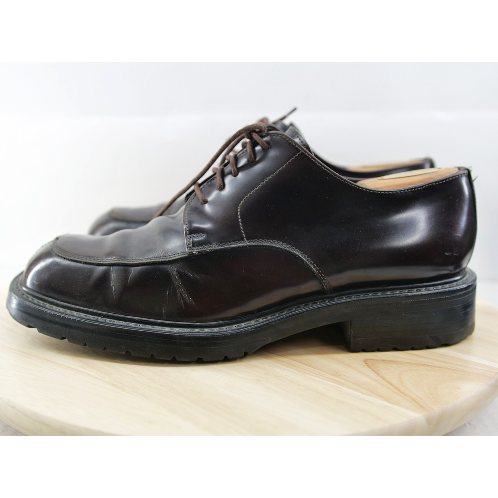 J Crew Made In ITALY Mens 10.5 - Brown Leather‎ Derby Heavy Dress Shoes